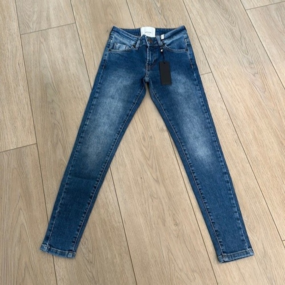 One Teaspoon California Blue Freebird II Denim Jeans High Rise Cropped Skinny 23